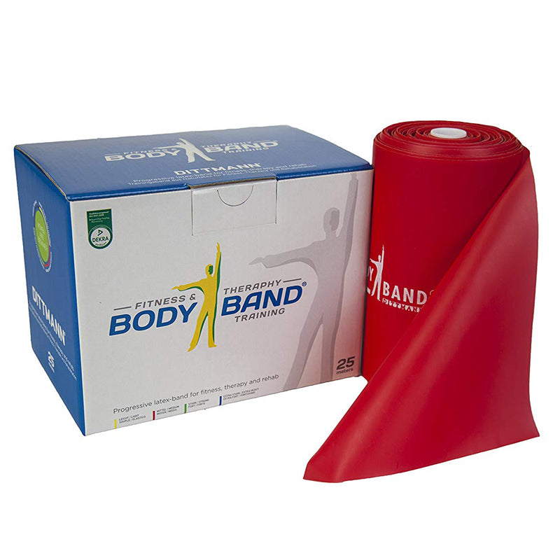 Fitness Rubber Medium BODY BAND 25m x 14.5cm Red